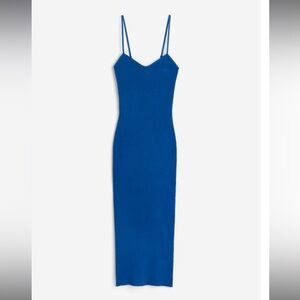 H&M Blue Rib Knit Slip Dress